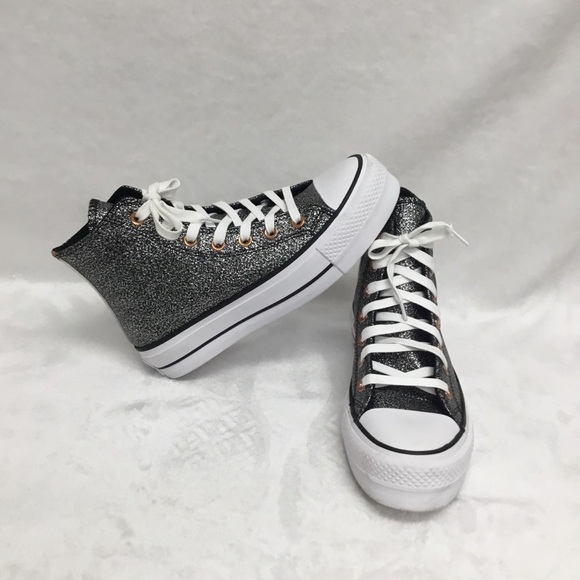 Converse All Star Metallic Glitter Sz 7 - Picture 2 of 6